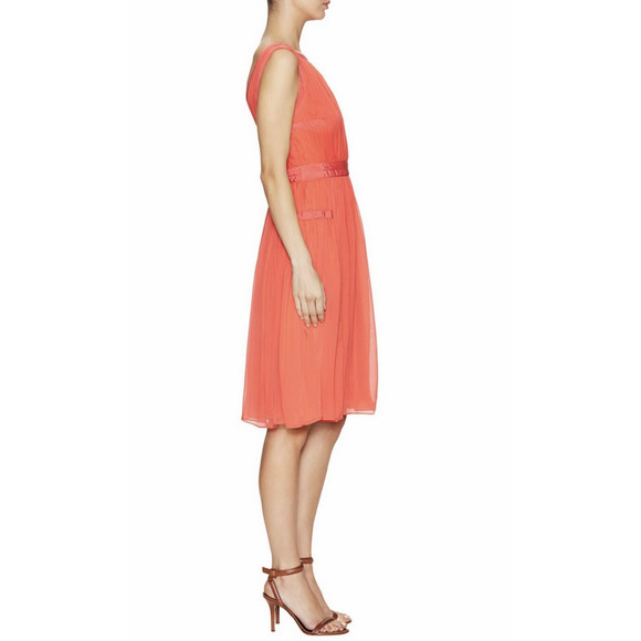 Diane Von Furstenberg Red Pleated Letty Silk Dress - Picture 4 of 10